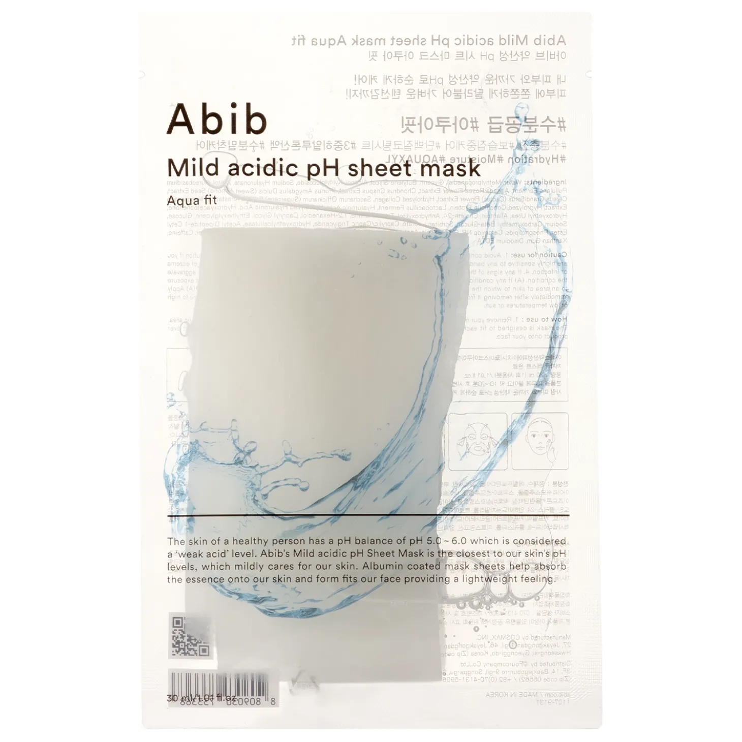 Abib - Mild Acidic pH Sheet Mask Aqua Fit - Delikatna Maska w Płachcie - 30ml