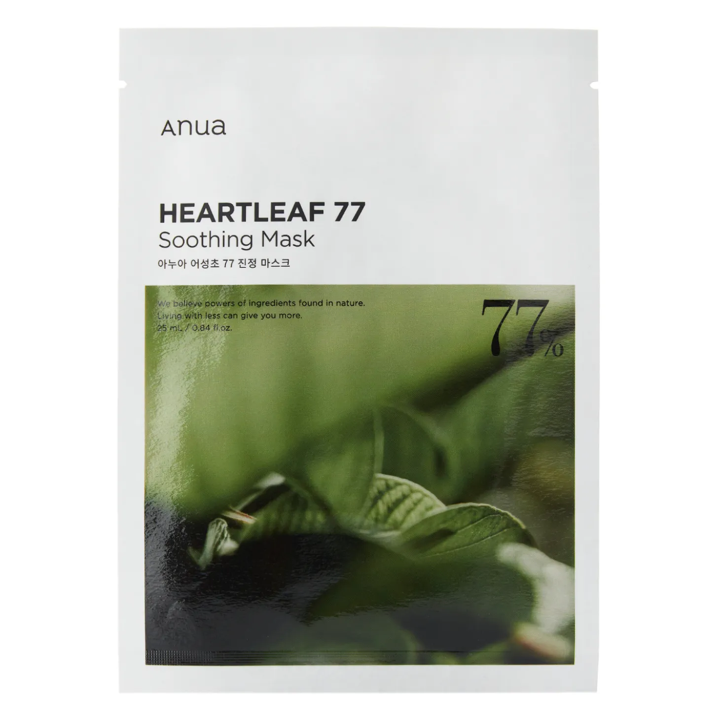 Anua - Heartleaf 77% Soothing Sheet Mask - Nawilżająco-Kojąca Maska z 77% Ekstraktem z Pstrolistki -1szt/25ml