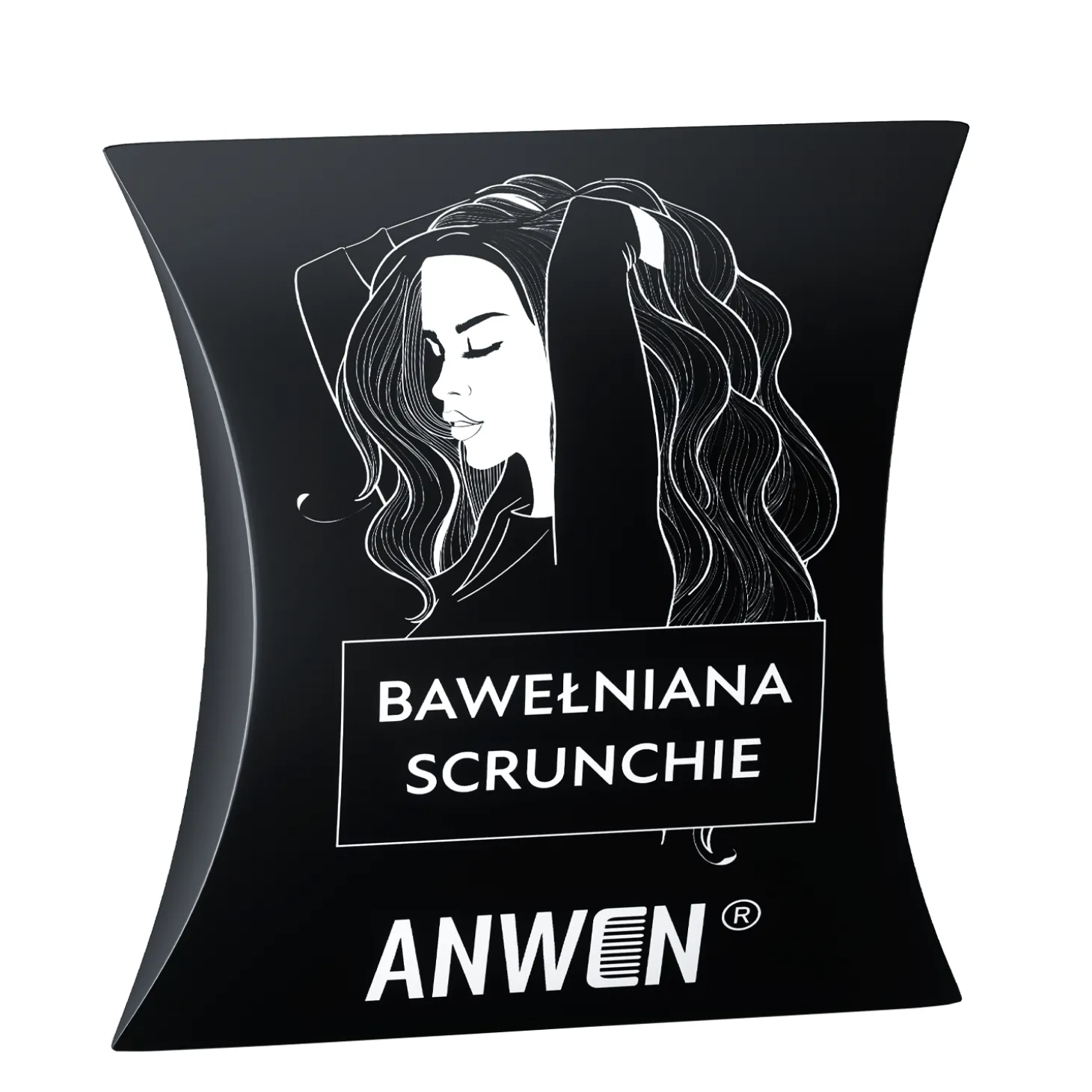 Anwen - Bawełniana Scrunchie - Czarna Gumka do Włosów
