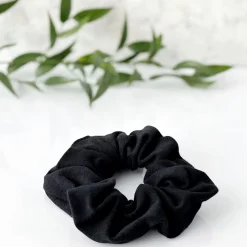 Anwen - Bawełniana Scrunchie - Czarna Gumka do Włosów