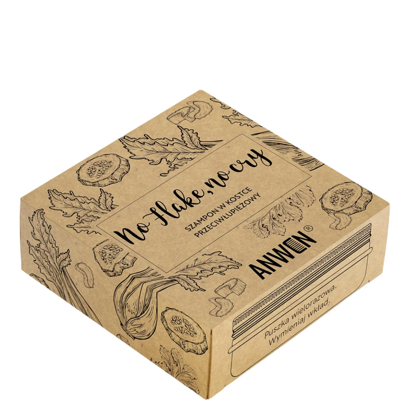 Anwen - No Flake. No Cry - Szampon Przeciwłupieżowy w Kostce - Puszka - 75g
