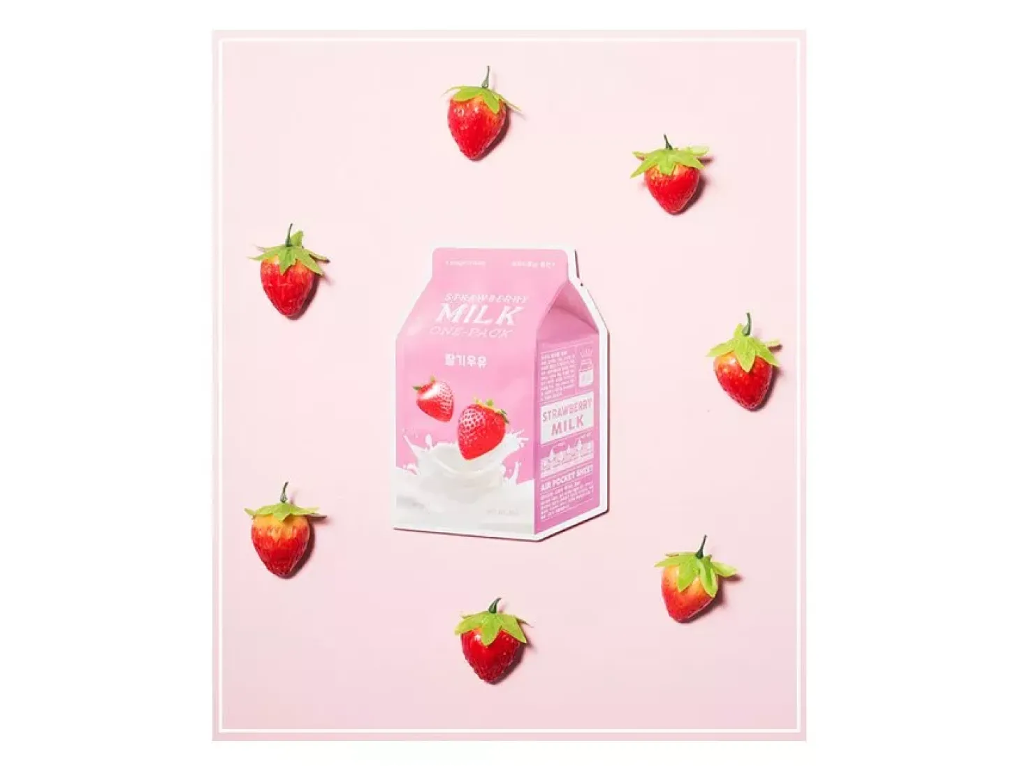 A'pieu - Milk One Pack Mask - Strawberry - Rozjaśniająca Maska w Płacie - 21g