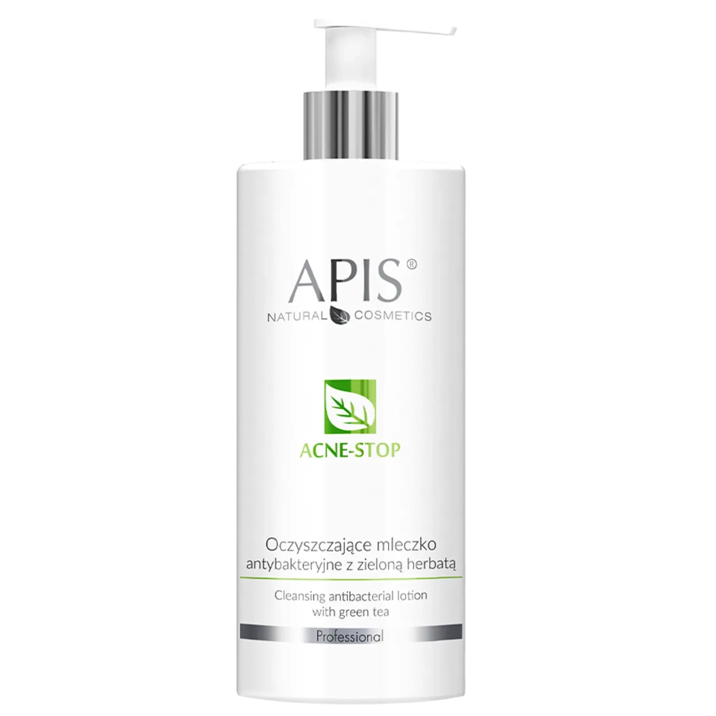 Apis - Professional - Acne-Stop - Cleansing Antibacterial Lotion with Green Tea - Oczyszczające Mleczko Antybakteryjne z Zieloną Herbatą - 500ml