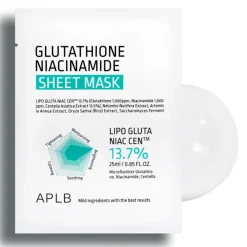 APLB - Glutathione Niacinamide Sheet Mask - Rozjaśniająca Maska w Płachcie do Twarzy - 1szt/25ml