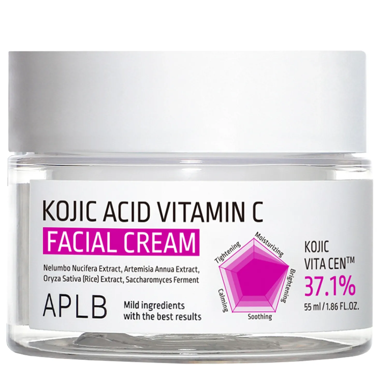 APLB - Kojic Acid Vitamin C Facial Cream - Rewitalizujący Krem do Twarzy - 55ml