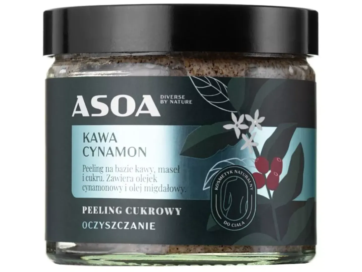 Asoa - Peeling Tłuścioch Cukrowo-Kawowy z Olejkiem Cynamonowym - 250ml