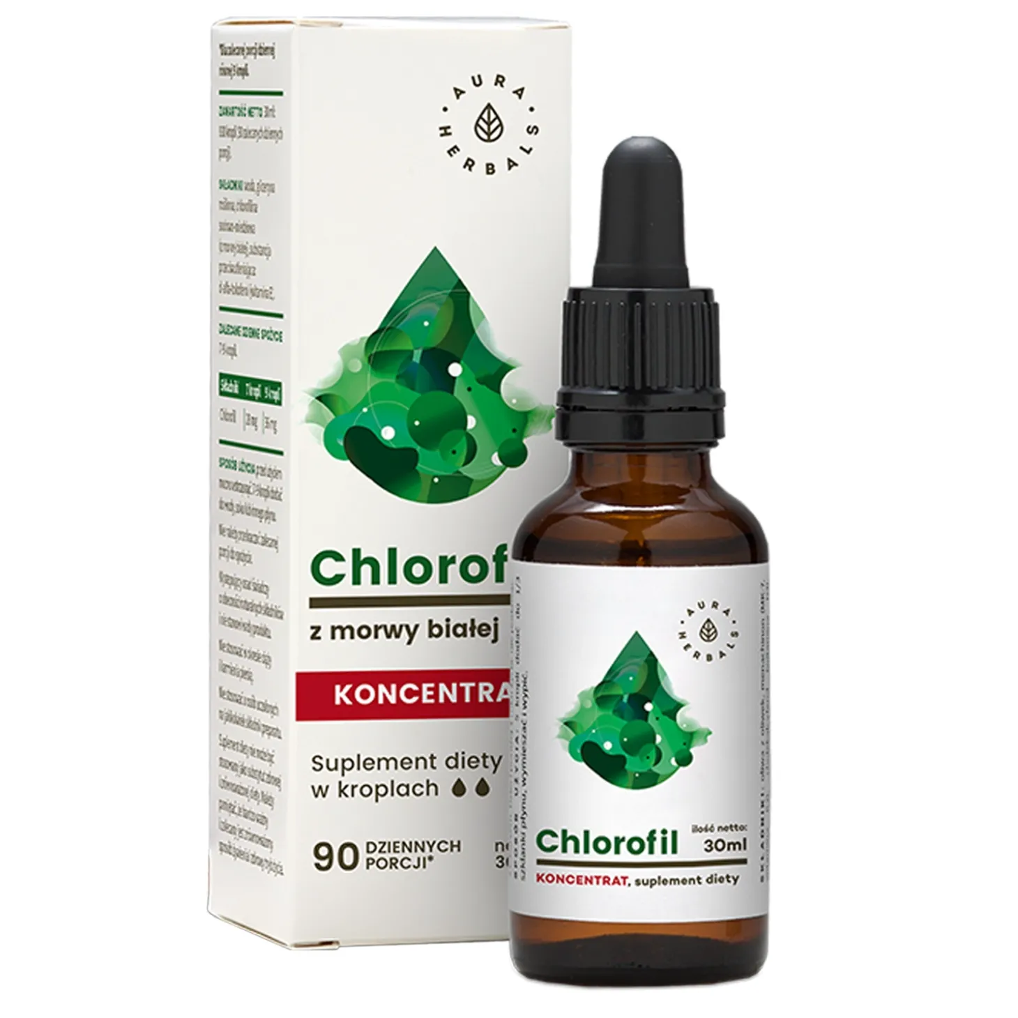 Aura Herbals - Chlorofil z Morwy Białej Koncentrat - Krople - 30ml