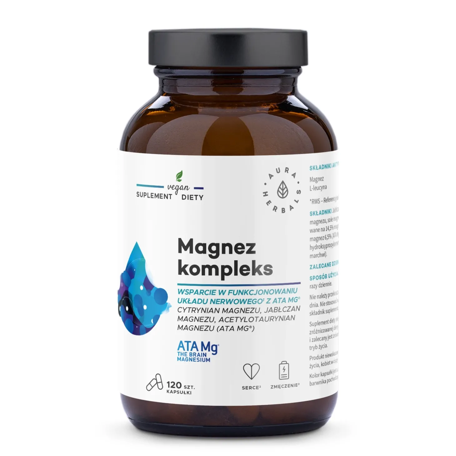 Aura Herbals - Magnez Kompleks, ATA Mg® - Kapsułki - 120szt