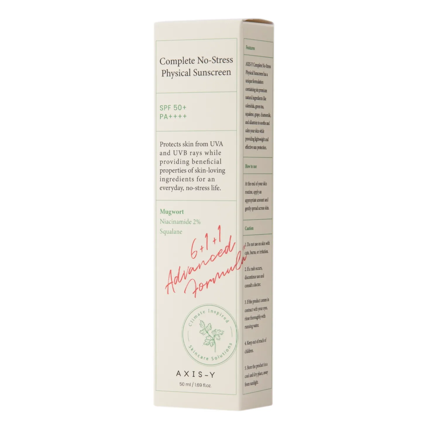 Axis-y - Complete No-Stress Physical Sunscreen SPF50+/PA++++ - Krem z Filtrami Fizycznymi - 50ml