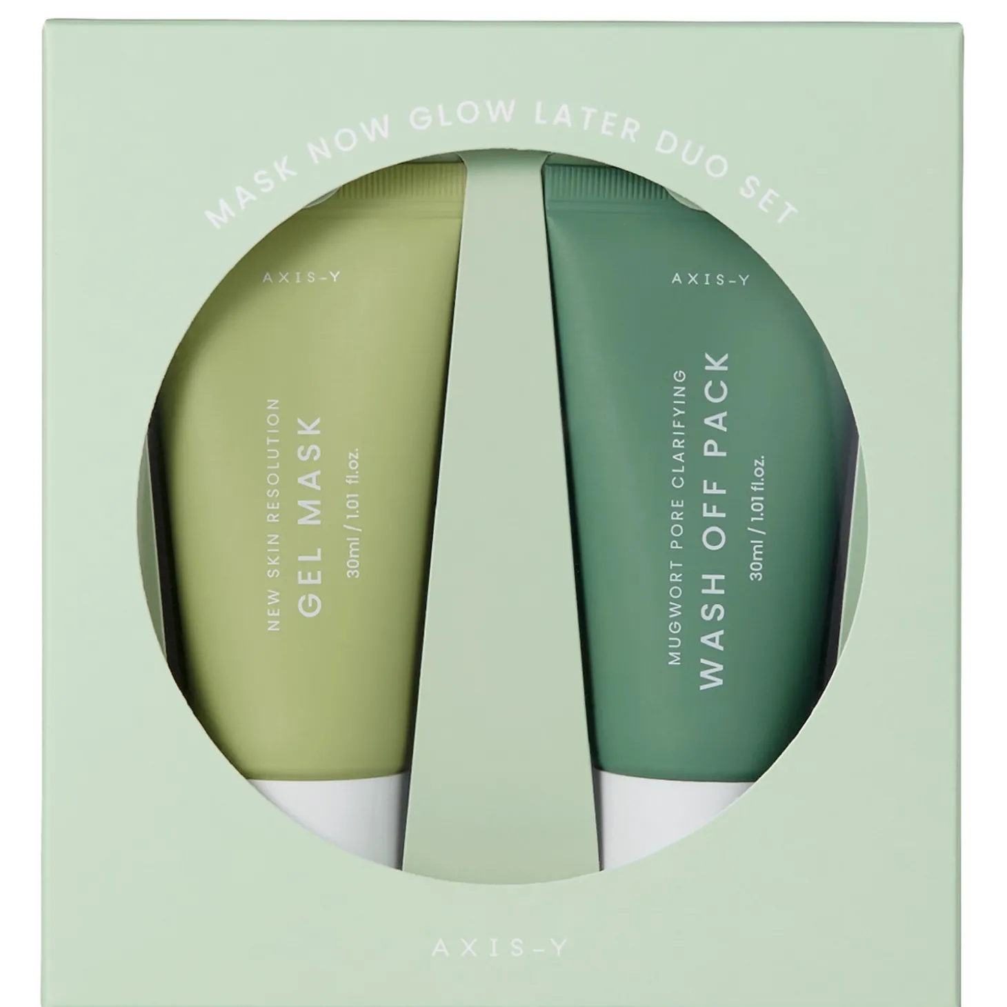 Axis-y - Mask Now Glow Later Duo Set - Oczyszczająca Maska do Twarzy 30ml + Chłodząca Maska do Twarzy 30ml
