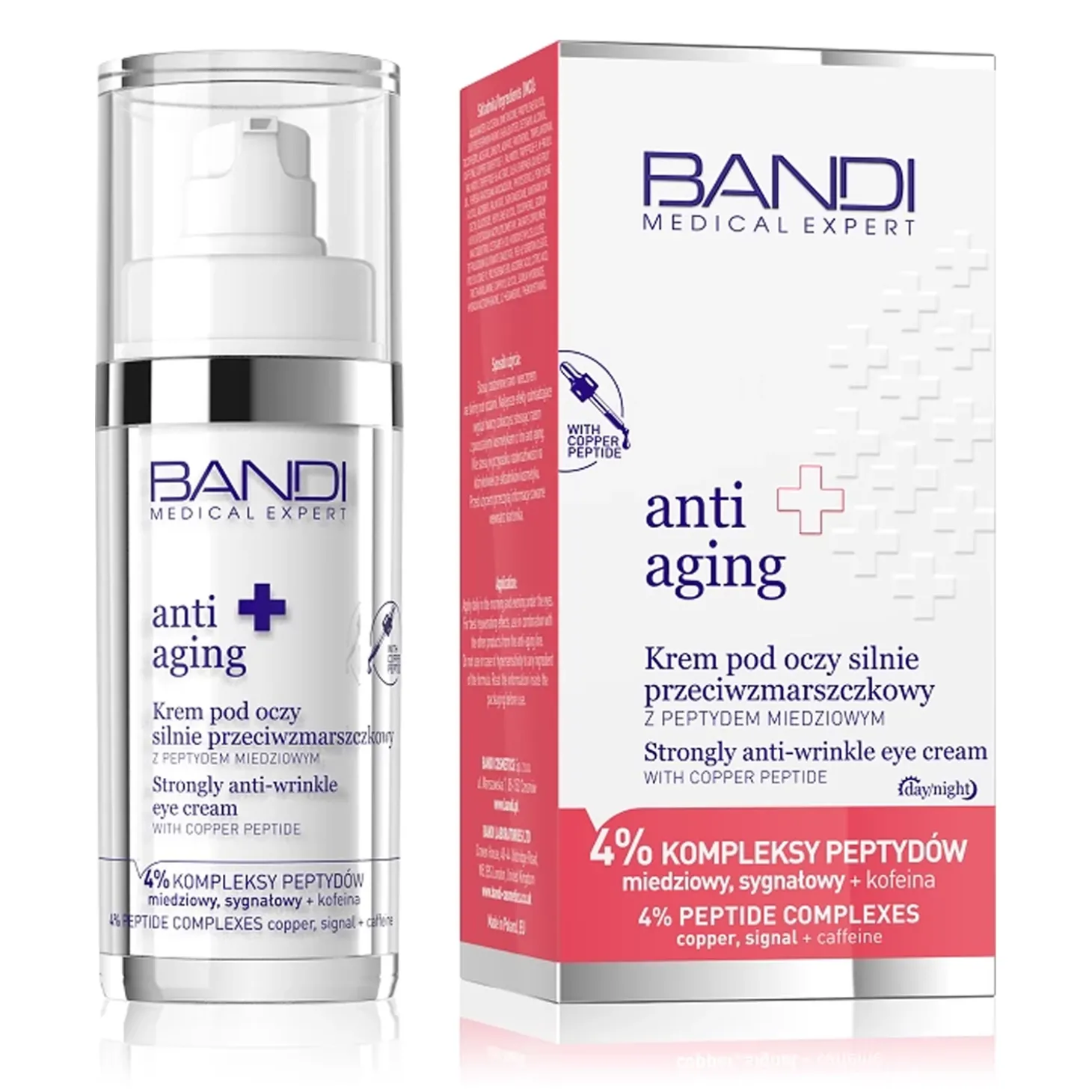 Bandi - Medical Expert Anti-Aging - Krem pod Oczy Silnie Przeciwzmarszczkowy z Peptydem Miedziowym - 30ml