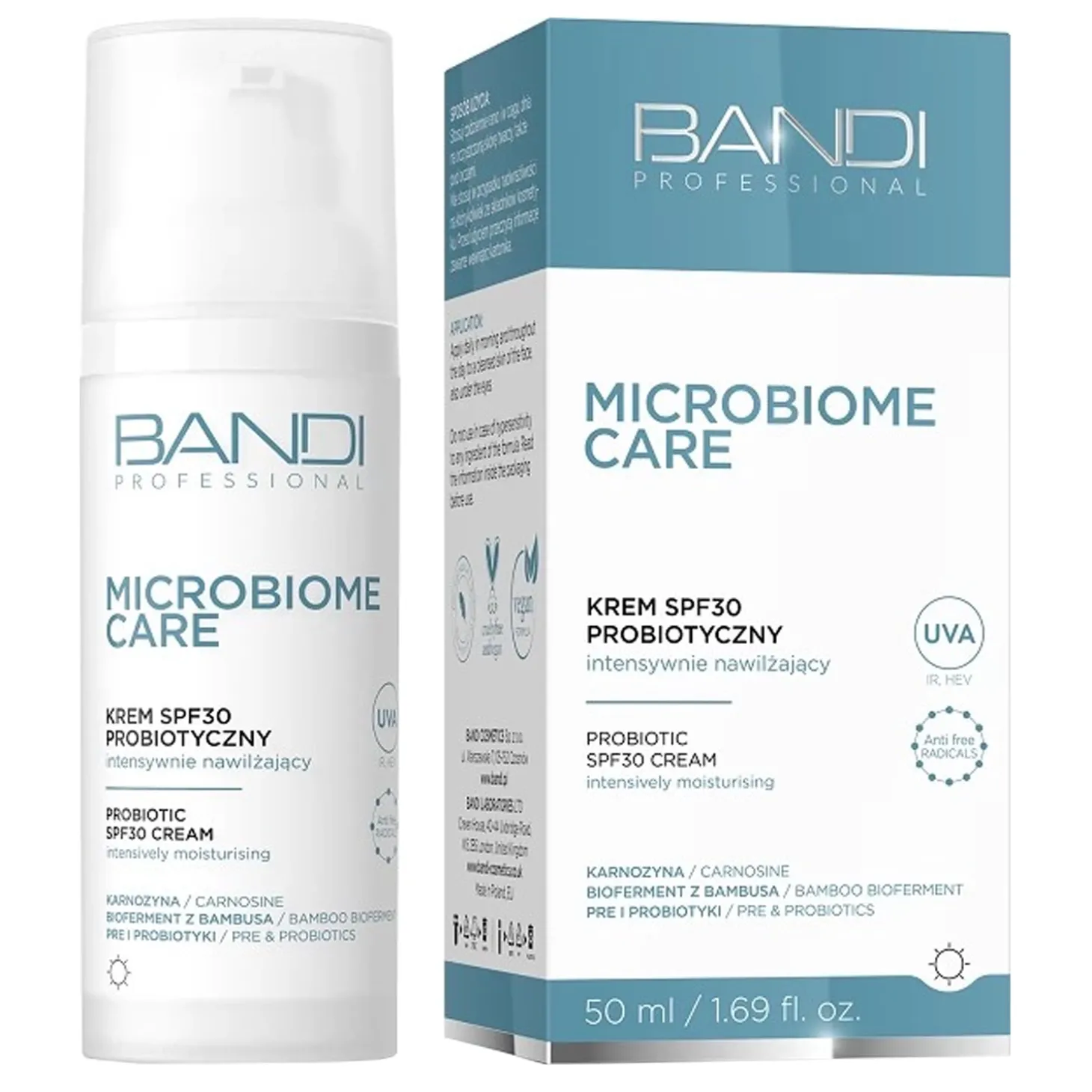Bandi - Microbiome Care - Krem SPF30 Probiotyczny Intensywnie Nawilżający - 50ml