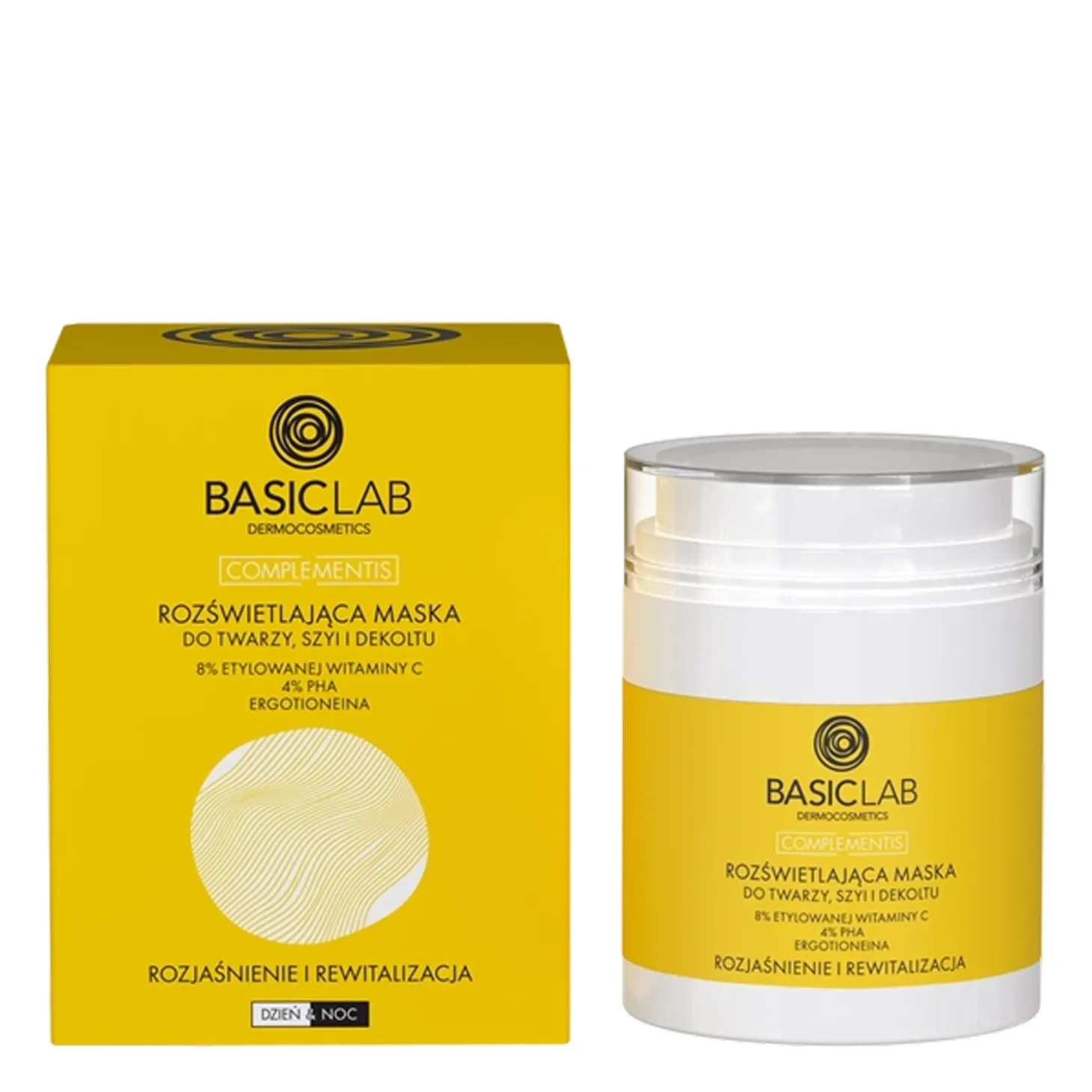 BasicLab - Complementis - Rozświetlająca Maska do Twarzy, Szyi i Dekoltu - 50ml