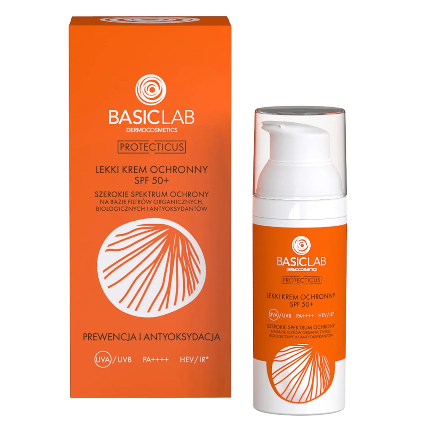 BasicLab - Prewencja i Antyoksydacja - Lekki Krem Ochronny SPF50+ PPD 46,6 - 50ml