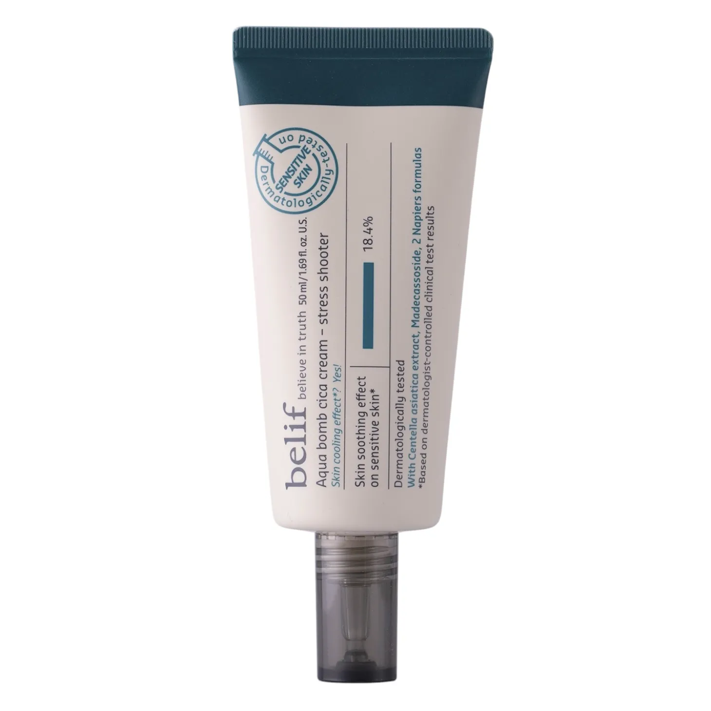 Belif - Aqua Bomb Cica Cream Stress Shooter - Kojący Krem do Twarzy z Wąkrotą Azjatycką - 50ml