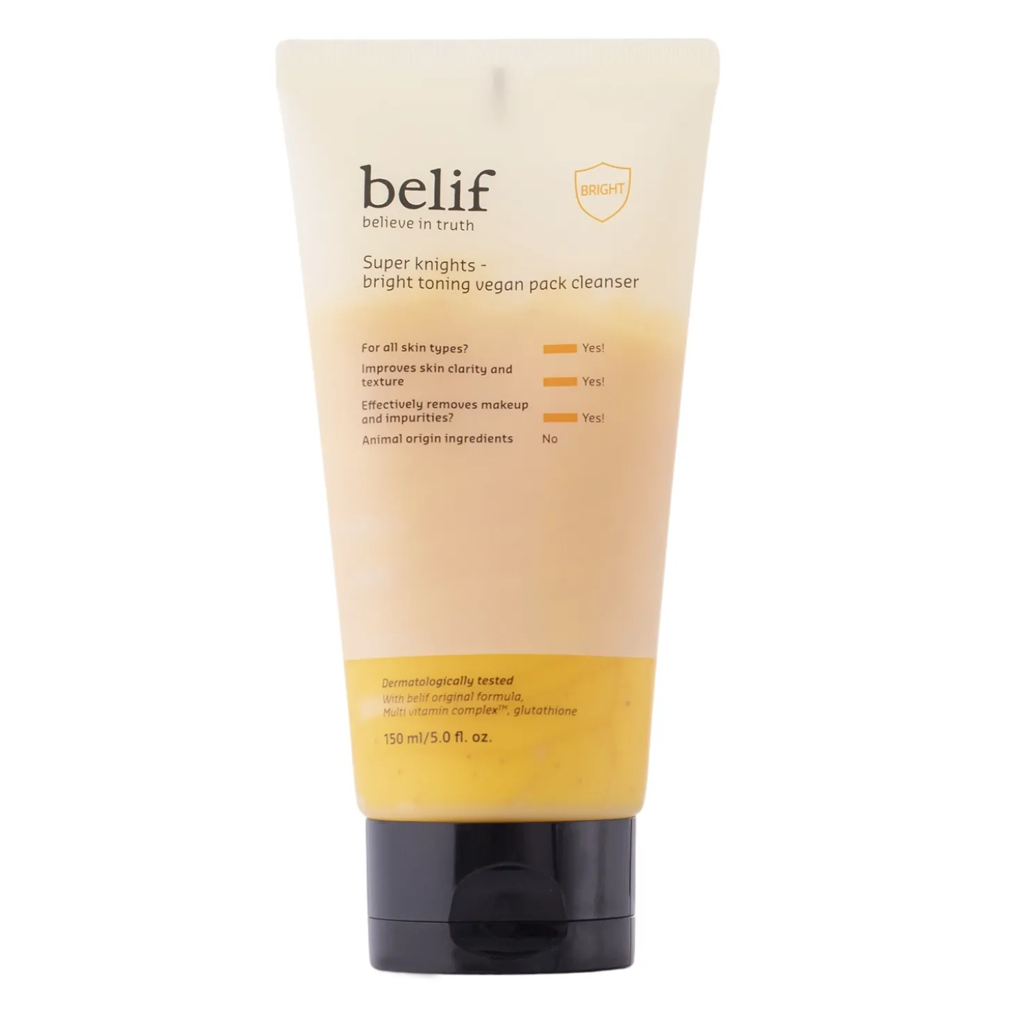 Belif - Super Knights Bright Toning Vegan Pack Cleanser - Rozjaśniająca Pianka do Mycia Twarzy - 150ml
