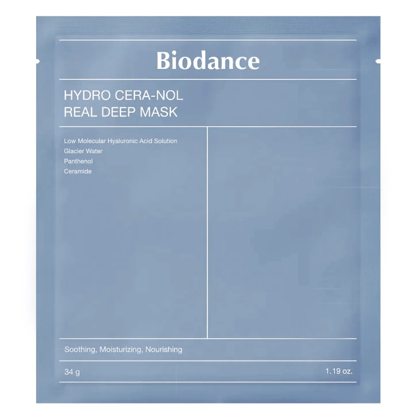 Biodance - Hydro Cera-nol Real Deep Mask - Nawilżająca Maska Kolagenowa do Twarzy - 1szt/34g