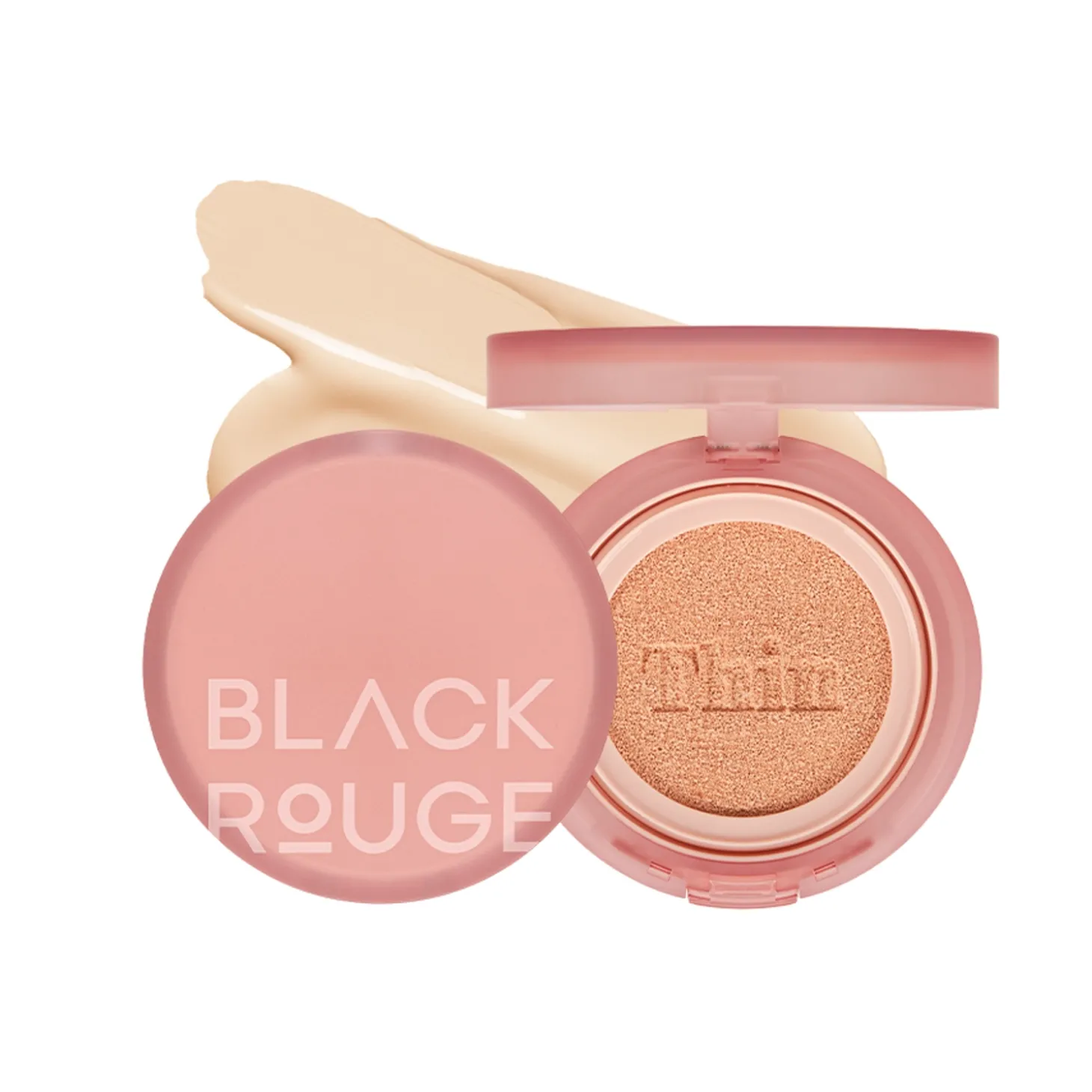 Black Rouge - Thin Layer Velour Cushion SPF40/PA++ - Lekki Podkład w Poduszce - VC02 Vanilla - 12g