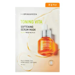 Bring Green - Toning Vita Softening Serum Mask Sheet - Rozjaśniająco-Wygładzająca Maska w Płachcie - 1szt/30g
