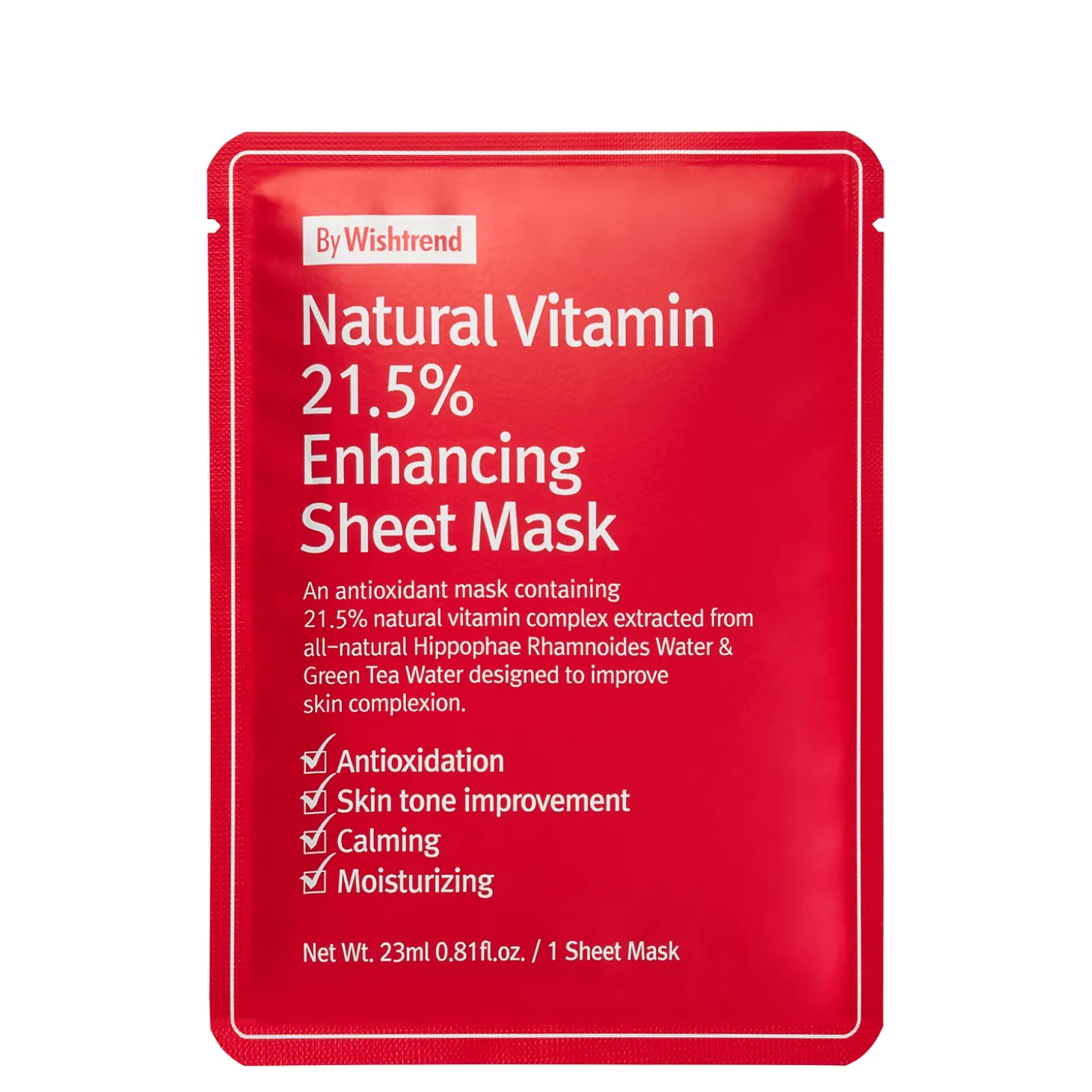 By Wishtrend - Natural Vitamin C21 5% Enhancing Sheet Mask - Maska w Płachcie z Witaminą C - 1szt/23ml