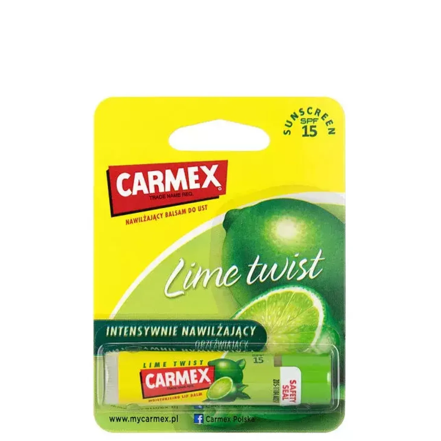 Carmex - Daily Care, Moisturizing Lip Balm - Nawilżający Balsam do Ust w Sztyfcie - Lime - 4,25g