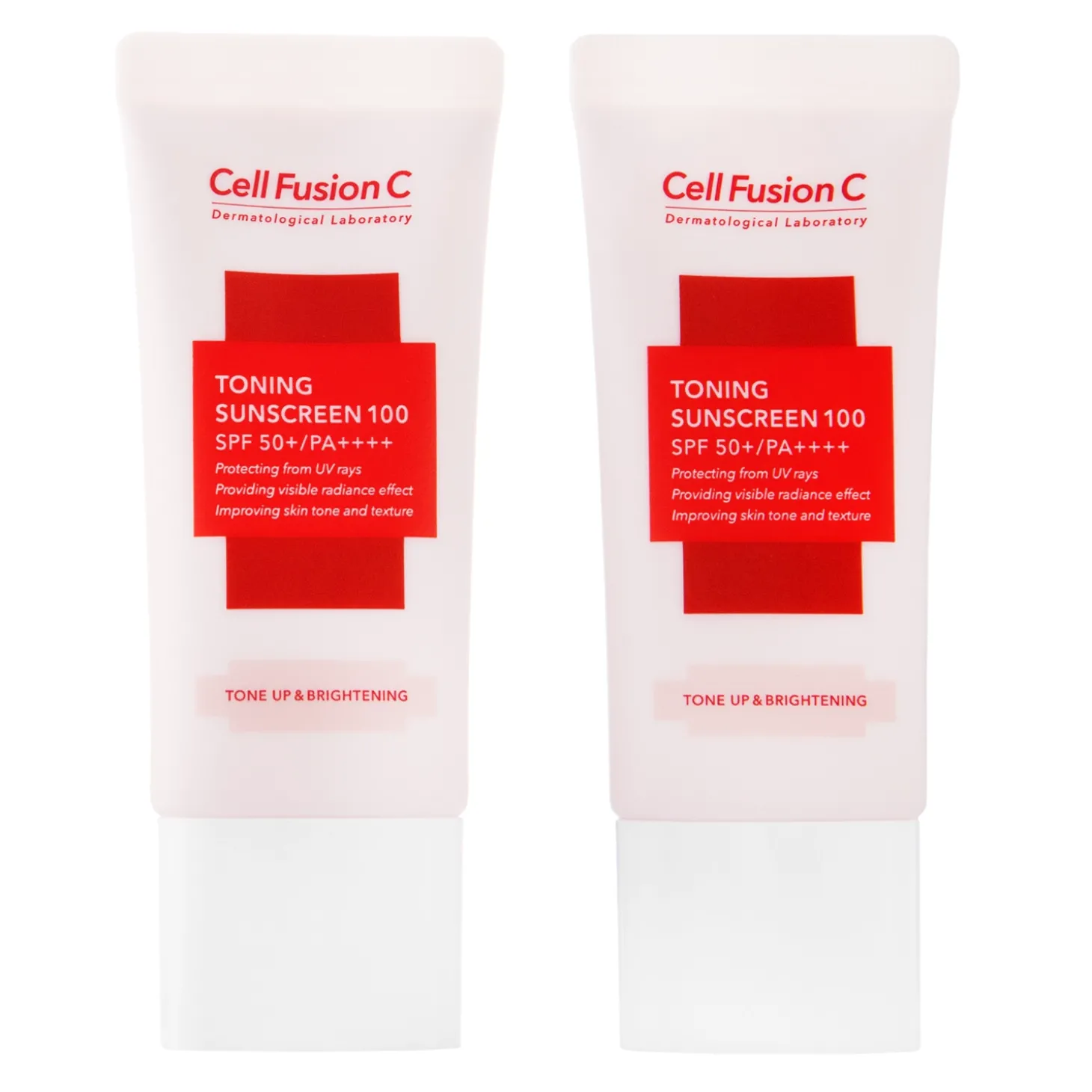 Cell Fusion C - Toning Sunscreen SPF50+ /PA ++++ - Rozjaśniający Krem do Twarzy - 2x35ml