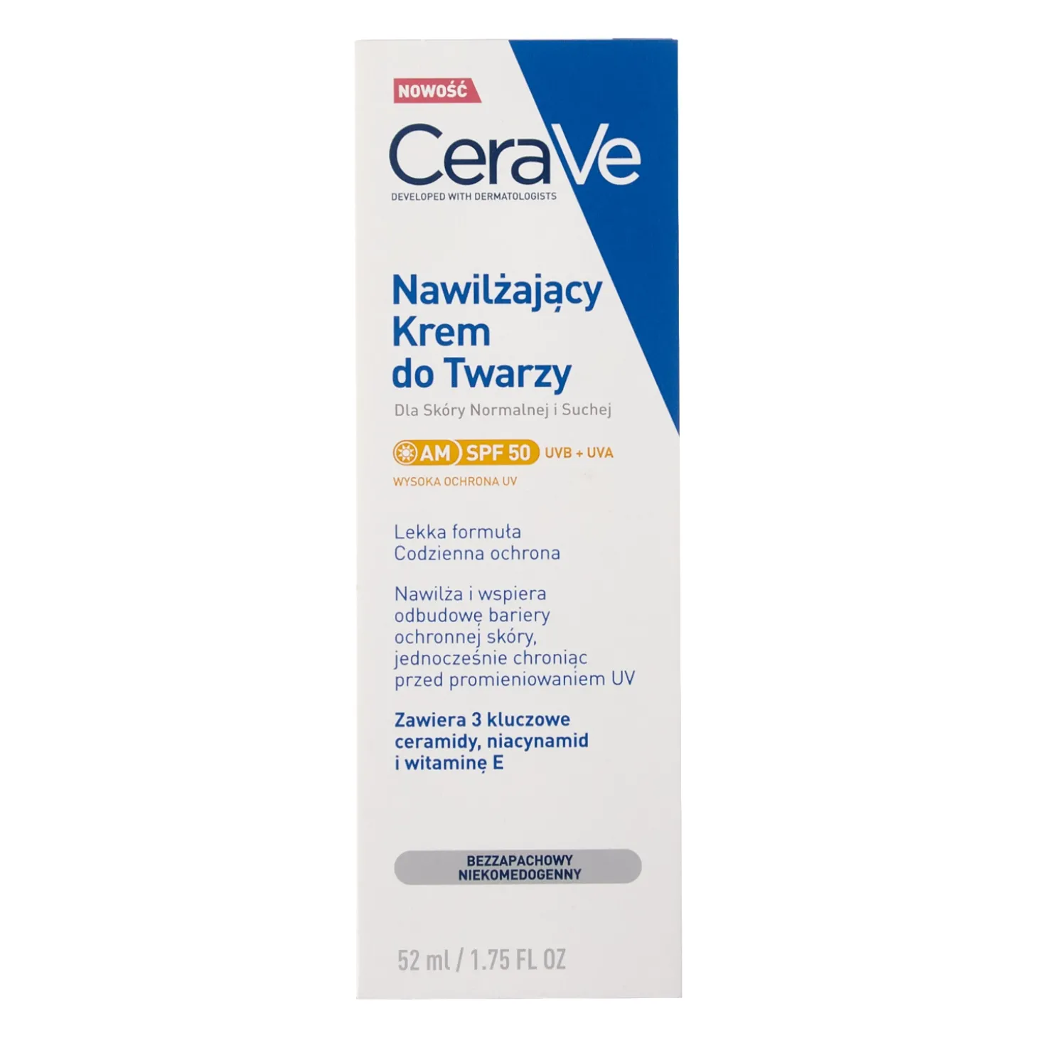 CeraVe - Nawilżający Krem do Twarzy SPF50 - 52ml