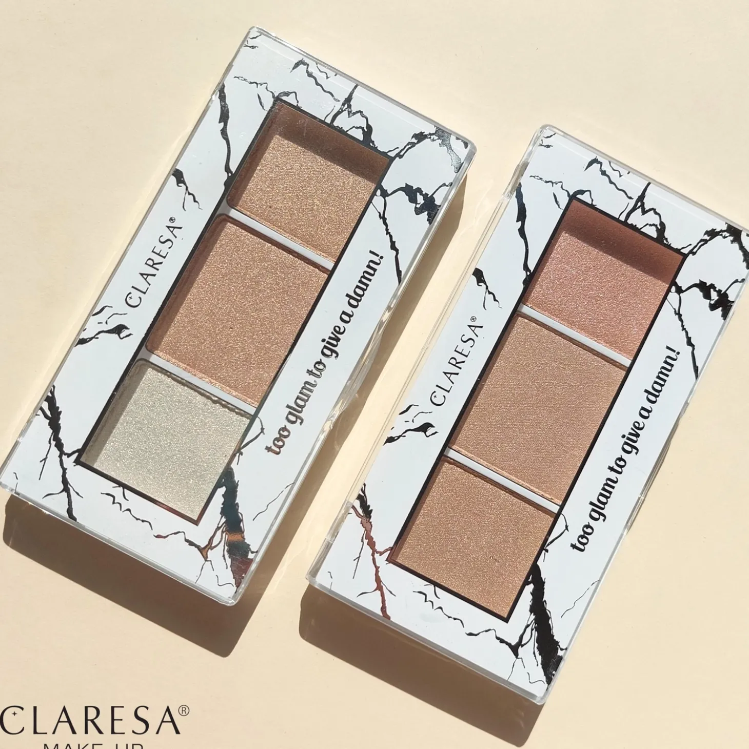 Claresa - Too Glam To Give A Dame! - Paleta Rozświetlaczy - 12 Golden Glow - 12,5g