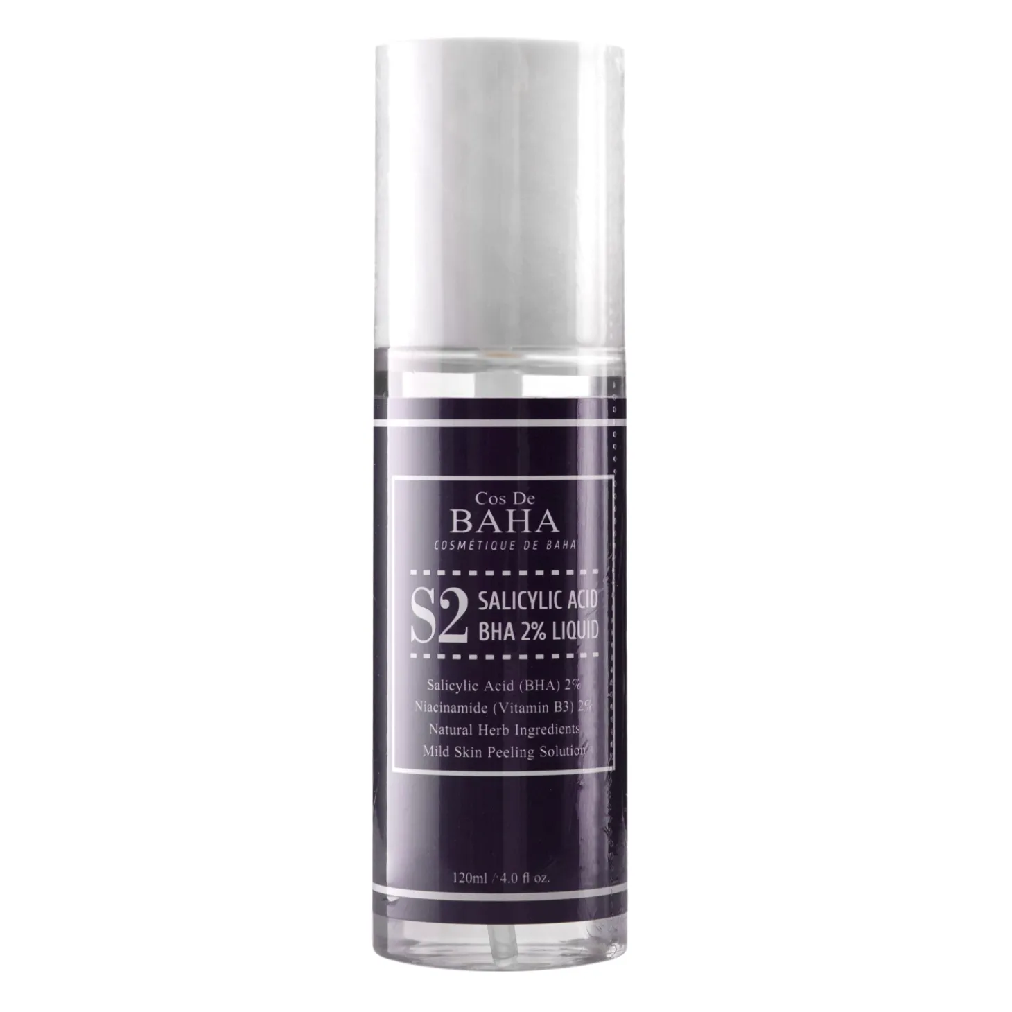 Cos De BAHA - S2 Salicylic Acid BHA 2% Liquid - Esencja Złuszczająca z Kwasem Salicylowym 2% - 120ml