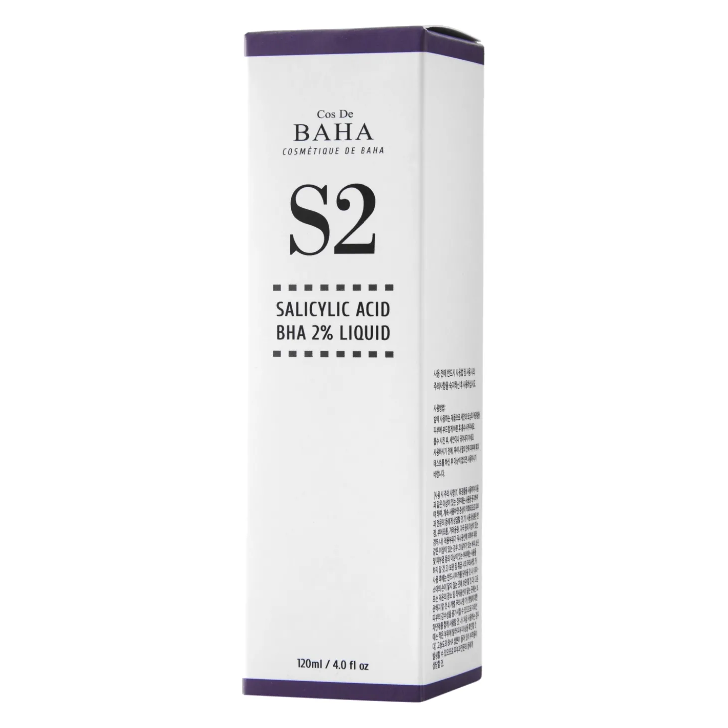 Cos De BAHA - S2 Salicylic Acid BHA 2% Liquid - Esencja Złuszczająca z Kwasem Salicylowym 2% - 120ml