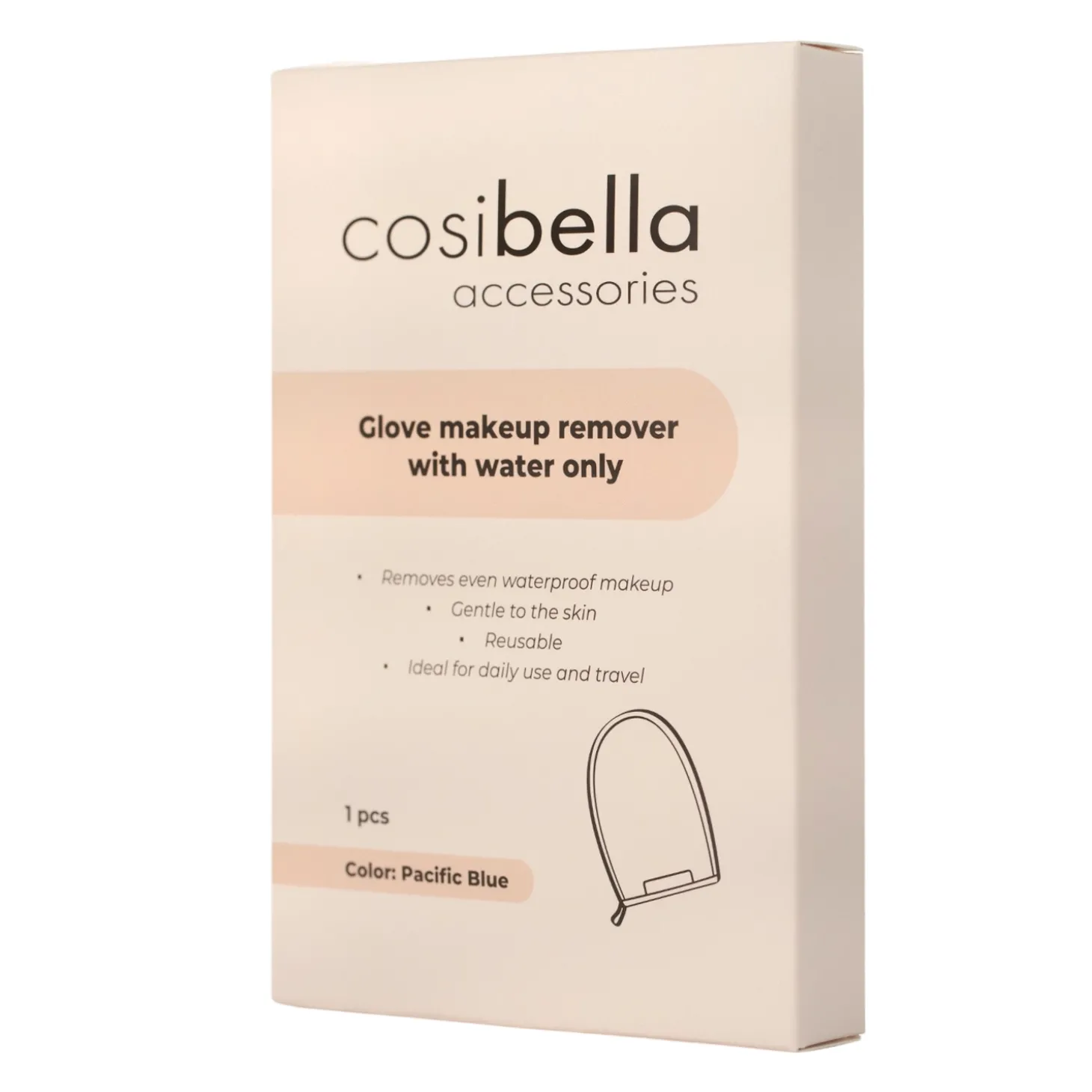 Cosibella Accessories - Rękawica Do Demakijażu Z Użyciem Samej Wody - Pacific Blue
