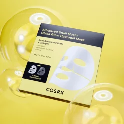 COSRX - Advanced Snail Mucin Glass Glow Hydrogel Mask - Zestaw Masek Hydrożelowych ze Śluzem Ślimaka - 34gx3szt