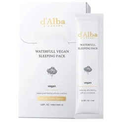 d'Alba - Waterfull Vegan Sleeping Pack - Nawilżająca Maska do Twarzy na Noc - 12x4ml