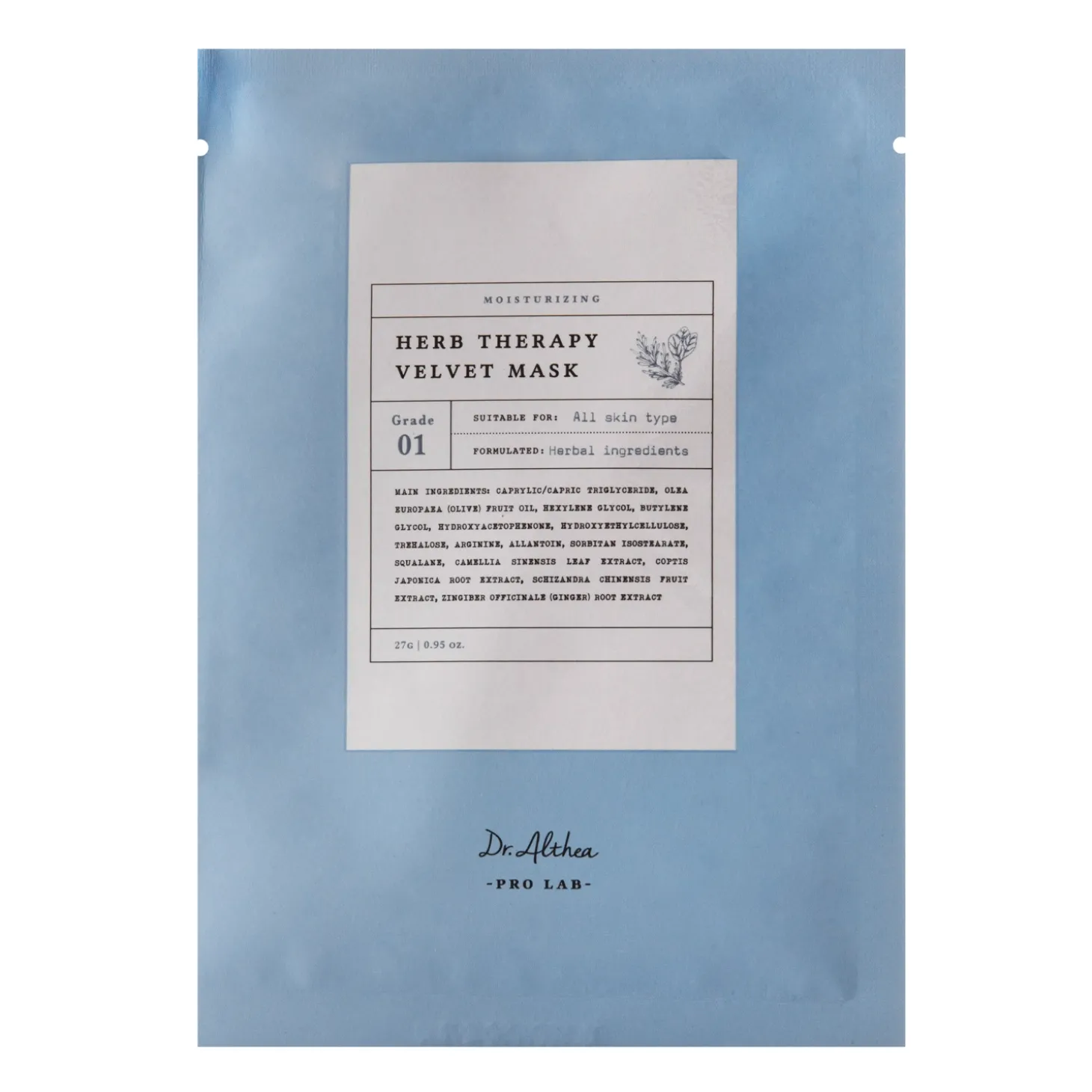 Dr. Althea - Herb Therapy Velvet Mask - Nawilżająca Maska w Płachcie - 27g