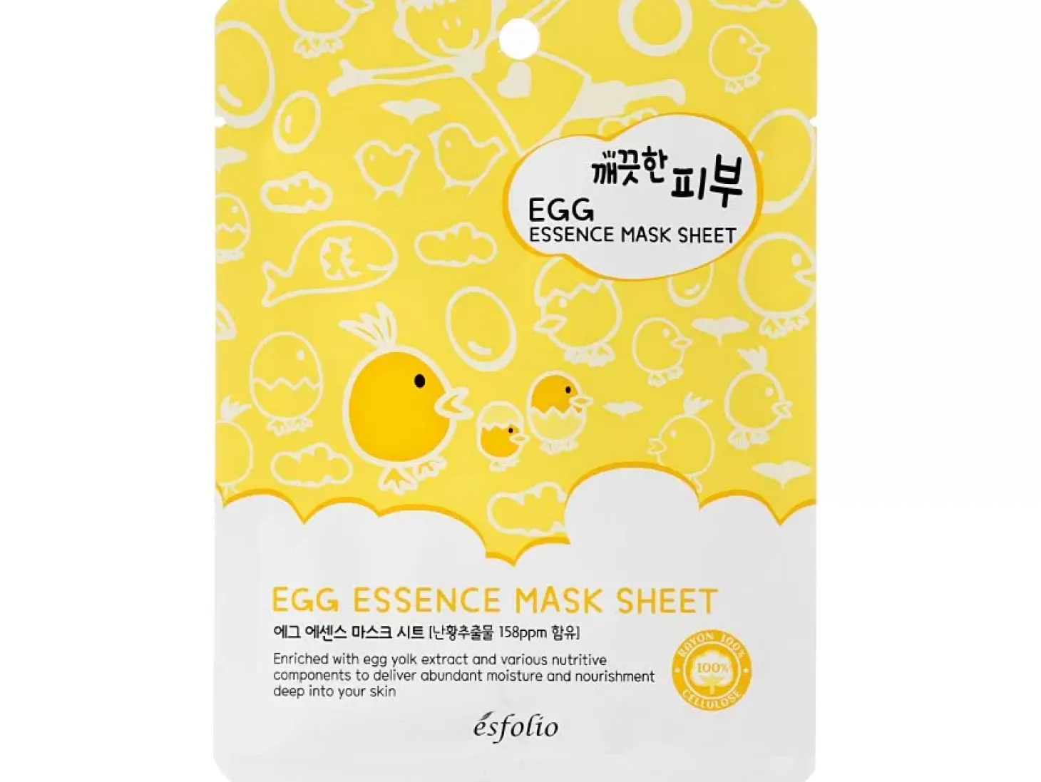 Esfolio - Pure Skin Egg Essence Mask Sheet - Maska w Płachcie z Ekstraktem z Zółtka Jaja - 25ml