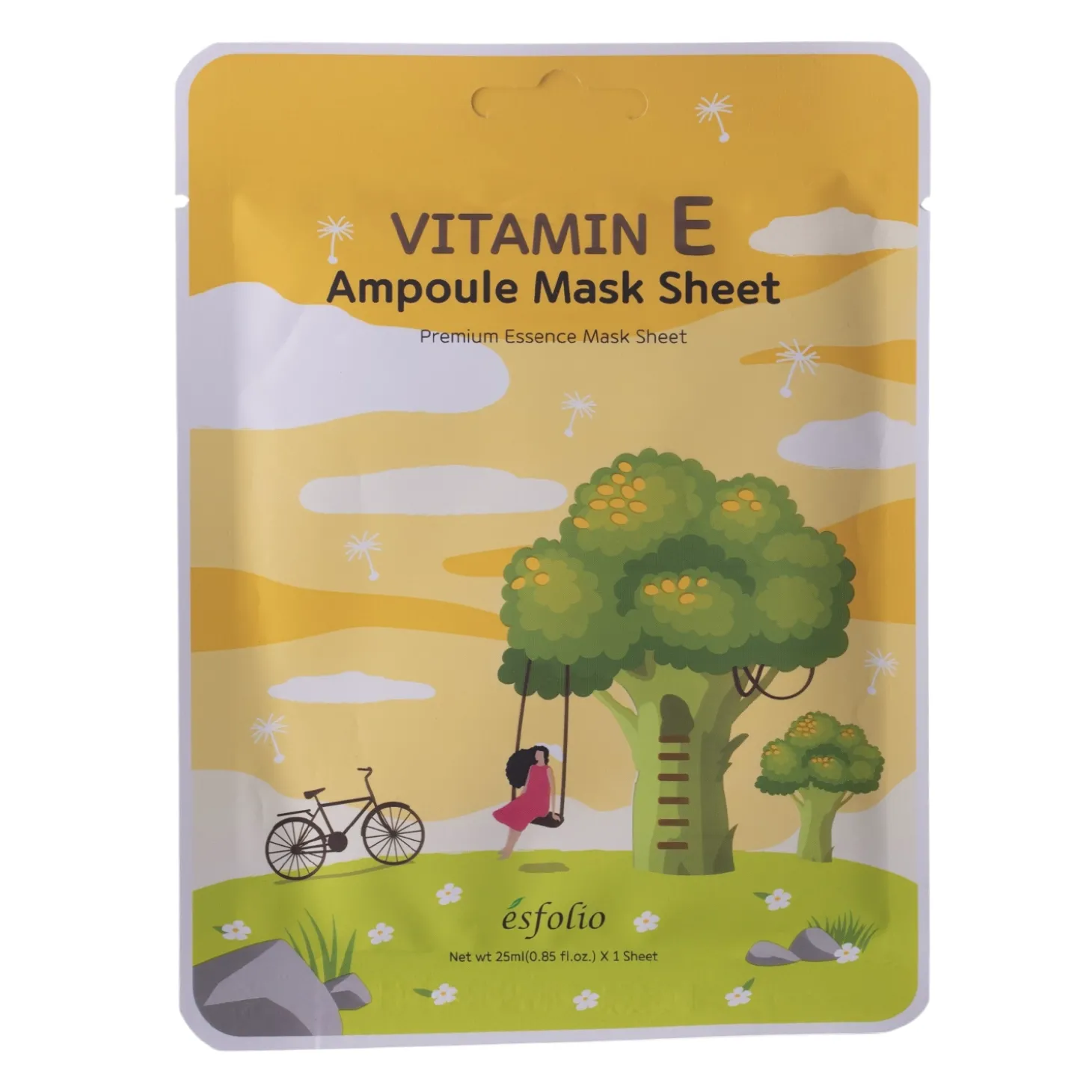 Esfolio - Vitamin E Ampoule Mask Sheet - Odżywcza Maska w Płachcie z Ekstraktem z Brokuła - 25ml