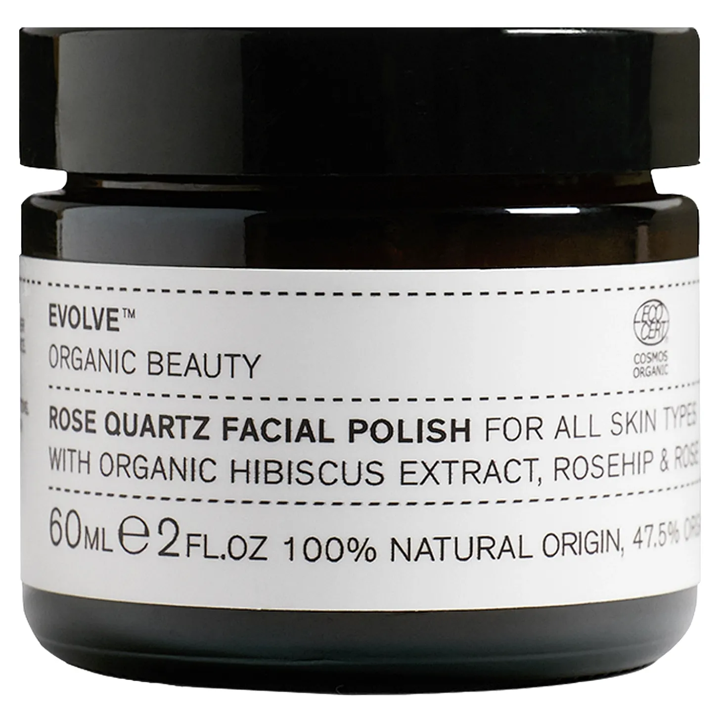 Evolve Organic Beauty - Rose Quartz Facial Polish - Peeling Złuszczający z Organicznym Olejem z Dzikiej Róży i Krystalicznymi Drobinkami z Różowego Kwarcu - 60ml