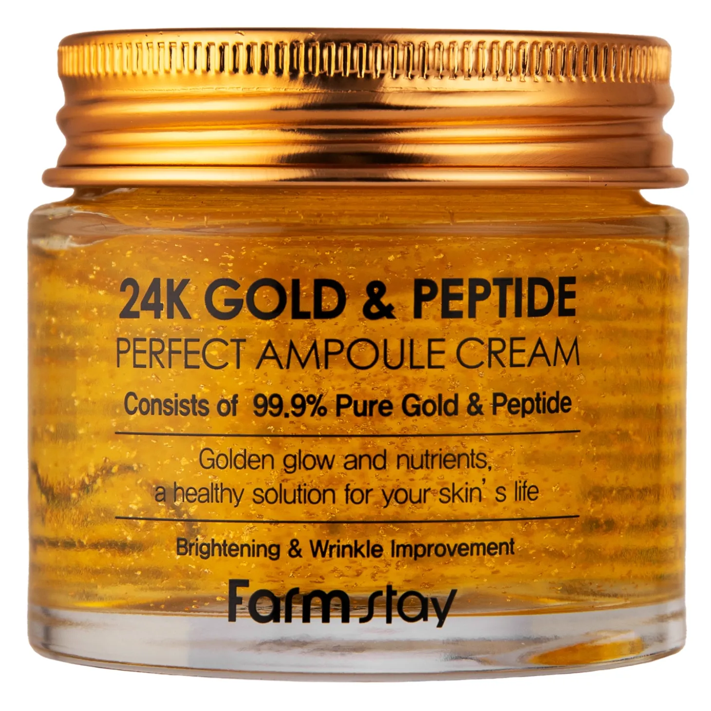 Farmstay - 24K Gold & Peptide Perfect Ampoule Cream - Kremowa Ampułka do Twarzy z Peptydami - 80ml