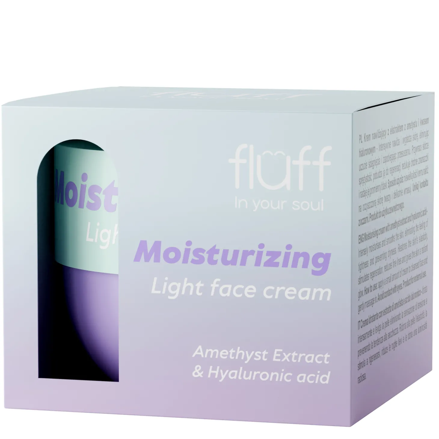 Fluff - Krem Nawilżający z Ametystem i Kwasem Hialuronowym - 50ml