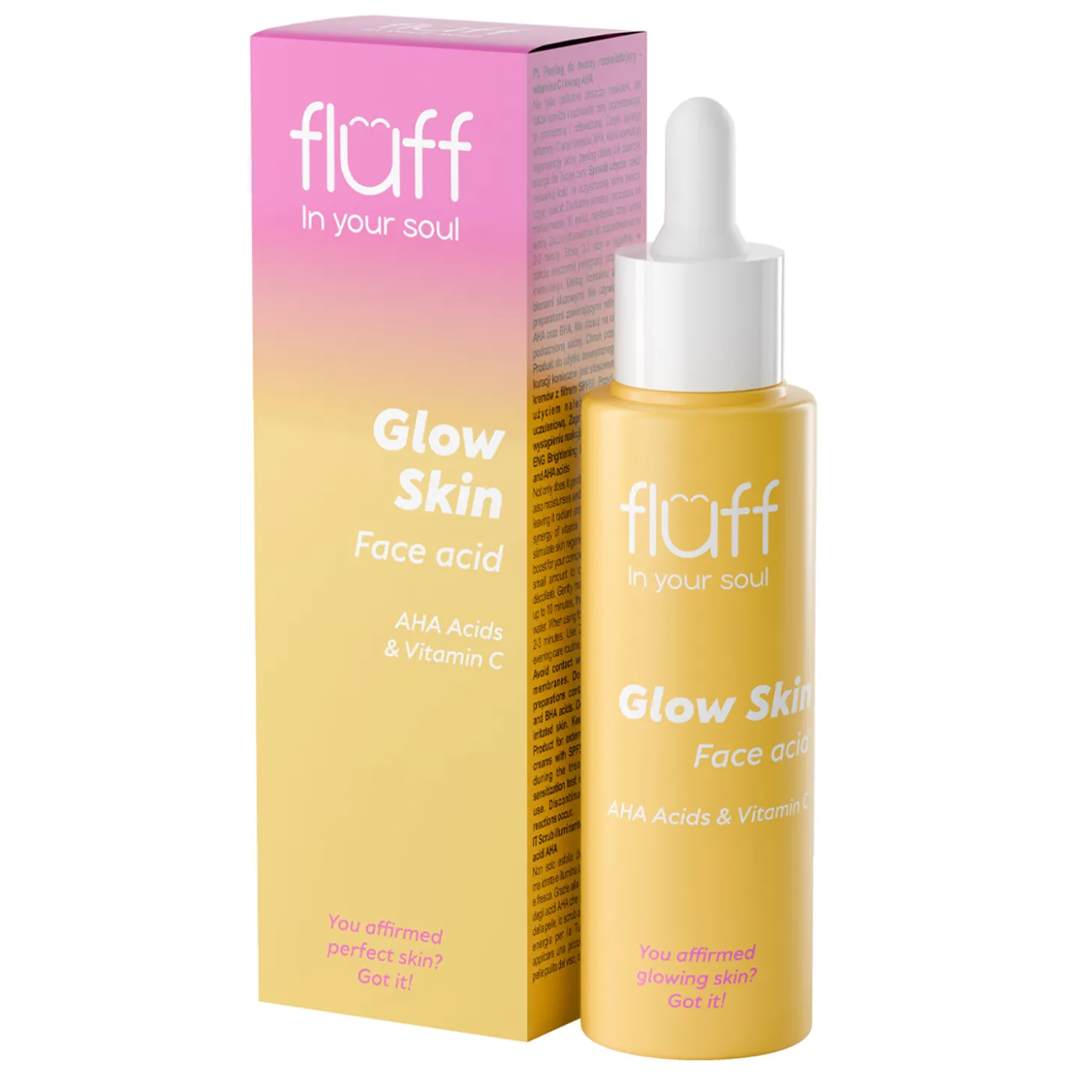 Fluff - Peeling do Twarzy Rozświetlający - Witamina C i Kwasy AHA - 40ml