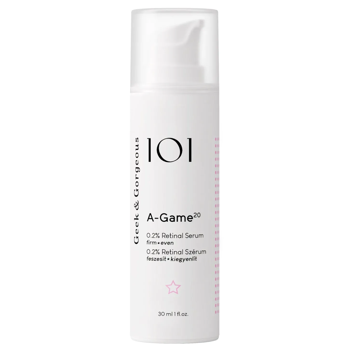 Geek & Gorgeous - A-Game 20 - Przeciwzmarszczkowe Serum z Retinalem 0,2% i Ektoiną - 30ml