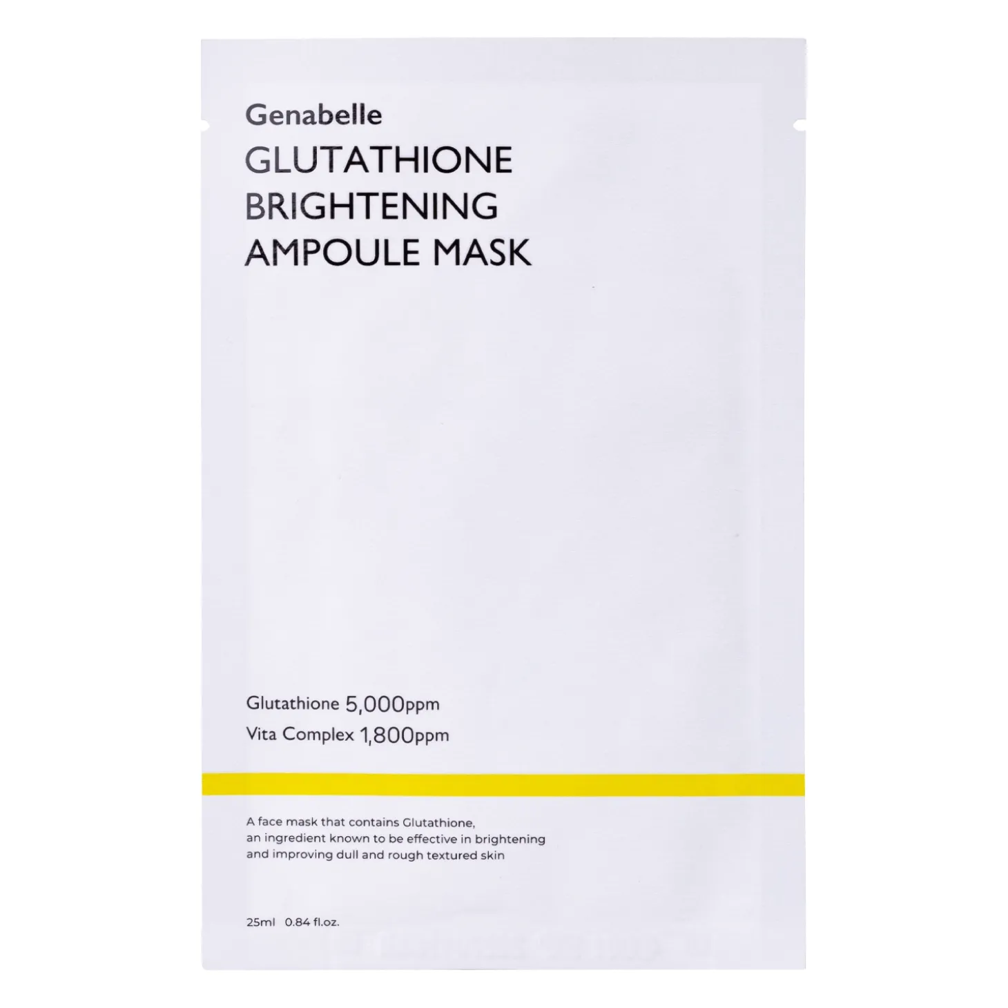 Genabelle - Glutathione Brightening Ampoule - Rozjaśniająca Maska do Twarzy w Płachcie - 1szt/25ml