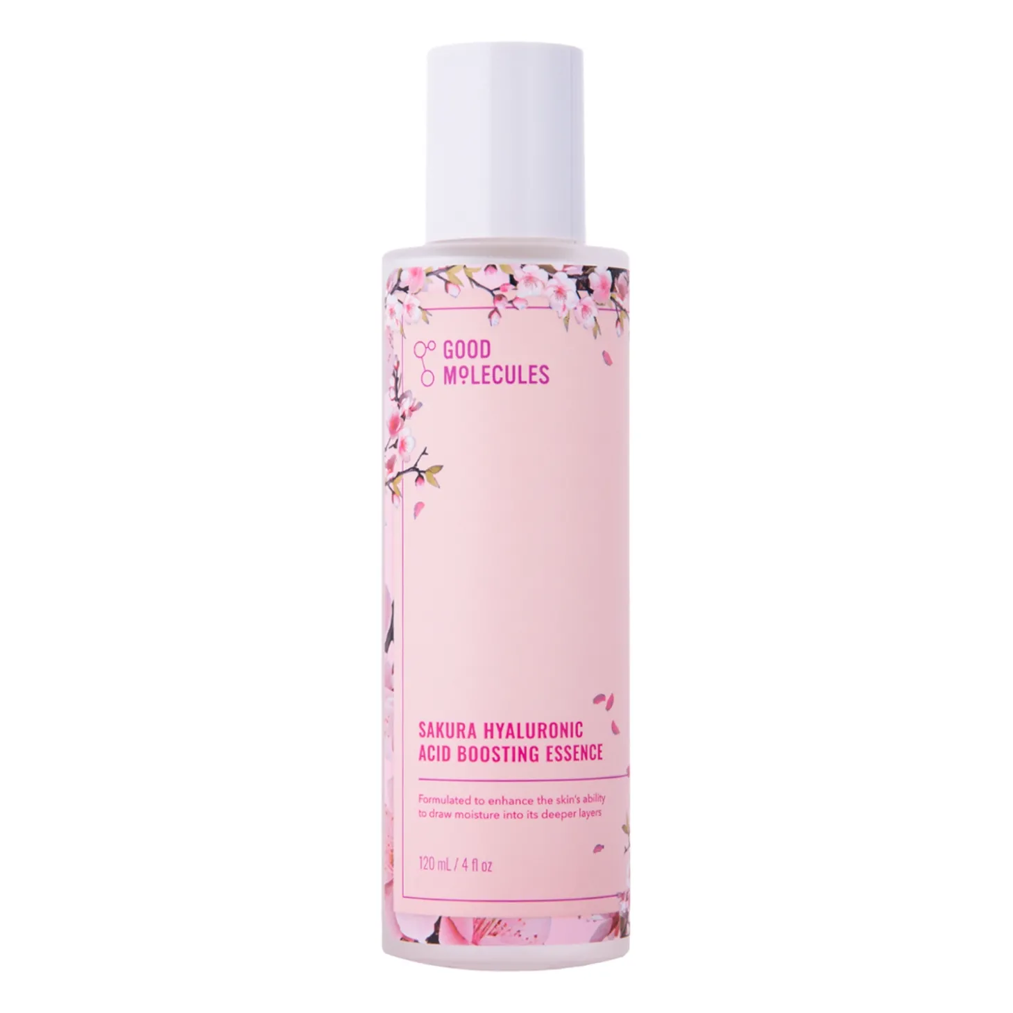 Good Molecules - Sakura Hyaluronic Acid Boosting Essence - Nawilżająca Esencja z Kwiatem Wiśni i Kwasem Hialuronowym - 120ml