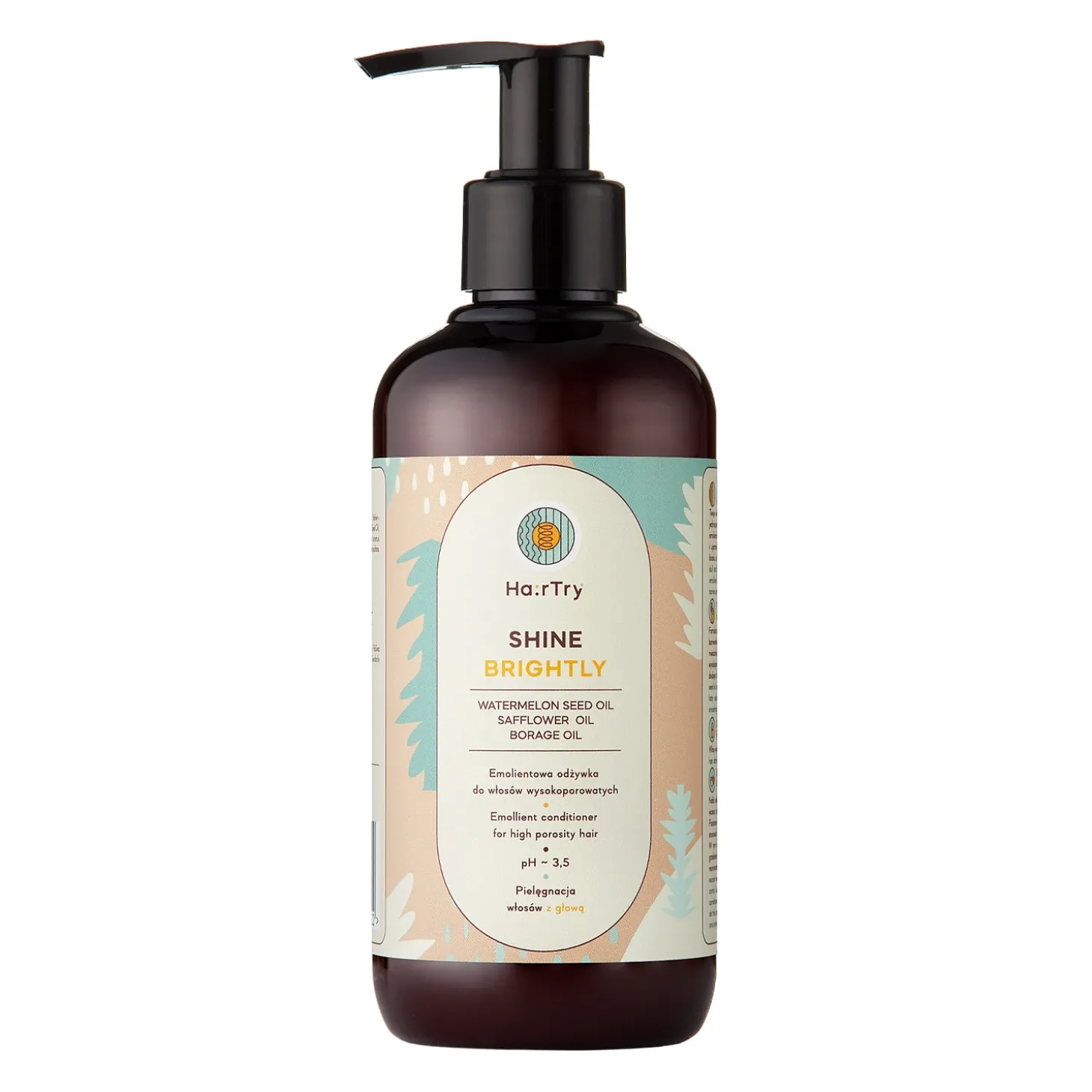 HairTry - Shine Brightly - Emolientowa Odżywka do Włosów Wysokoporowatych - 250ml