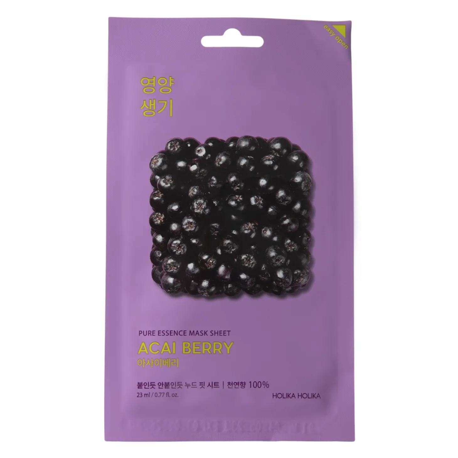 Holika Holika - Pure Essence Mask Sheet - Acaiberry - Maska w Płachcie z Ekstraktem z Jagód Acai - 23ml