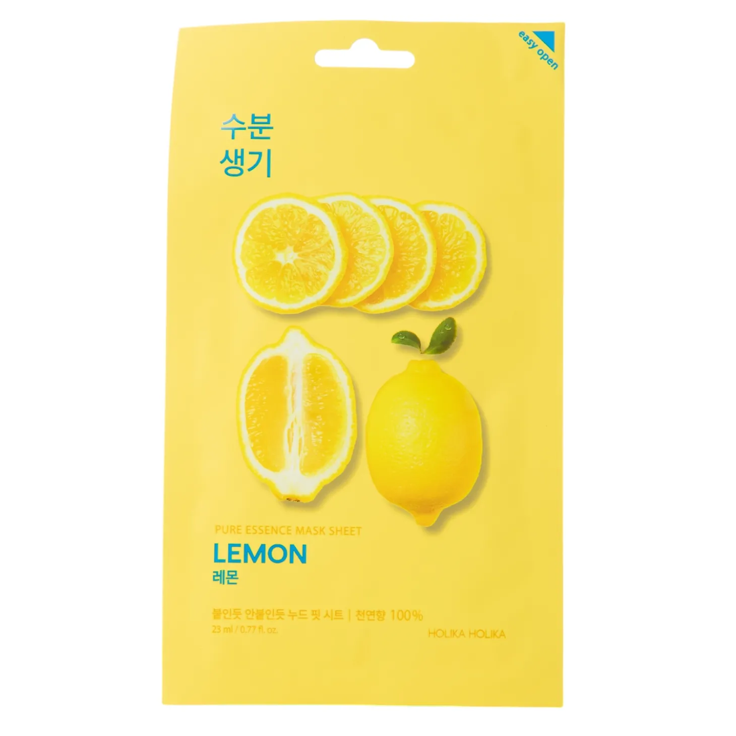 Holika Holika - Pure Essence Mask Sheet - Lemon - Rozświetlająca Maska w Płachcie z Ekstraktem z Cytryny - 23ml