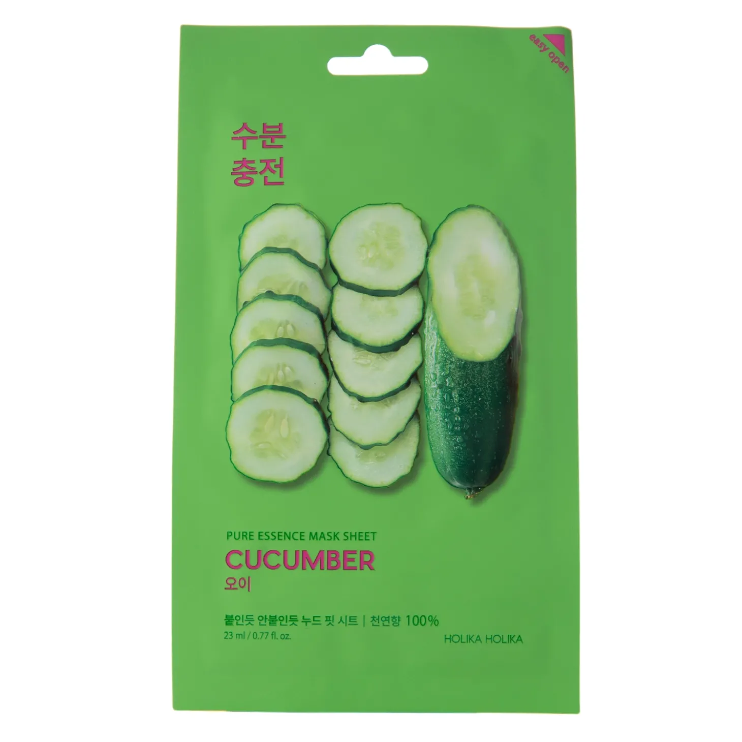 Holika Holika - Pure Essence Mask Sheet - Cucumber - Nawilżająca Maska w Płachcie z Ekstraktem z Ogórka - 23ml