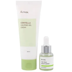 iUNIK - Centella Edition Skincare Set - Zestaw Kojący Żel - Krem z Wąkrotą Azjatycką 60ml i Serum dla Cery Problematycznej z Wodą z Drzewa Herbacianego