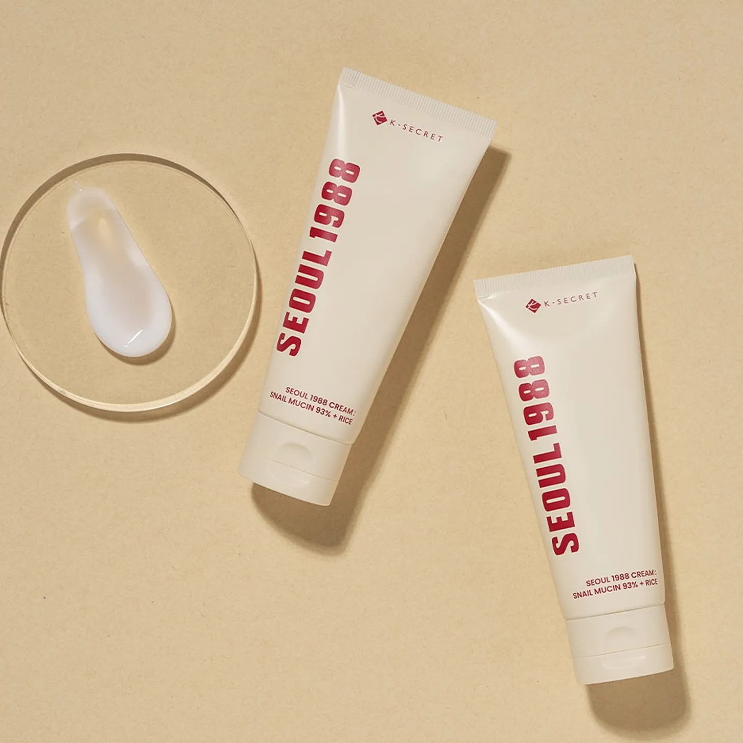 K-SECRET - SEOUL 1988 Cream : Snail Mucin 93% + Rice - Łagodzący Krem do Twarzy z Filtratem ze Śluzu Ślimaka i Ryżem - 100ml