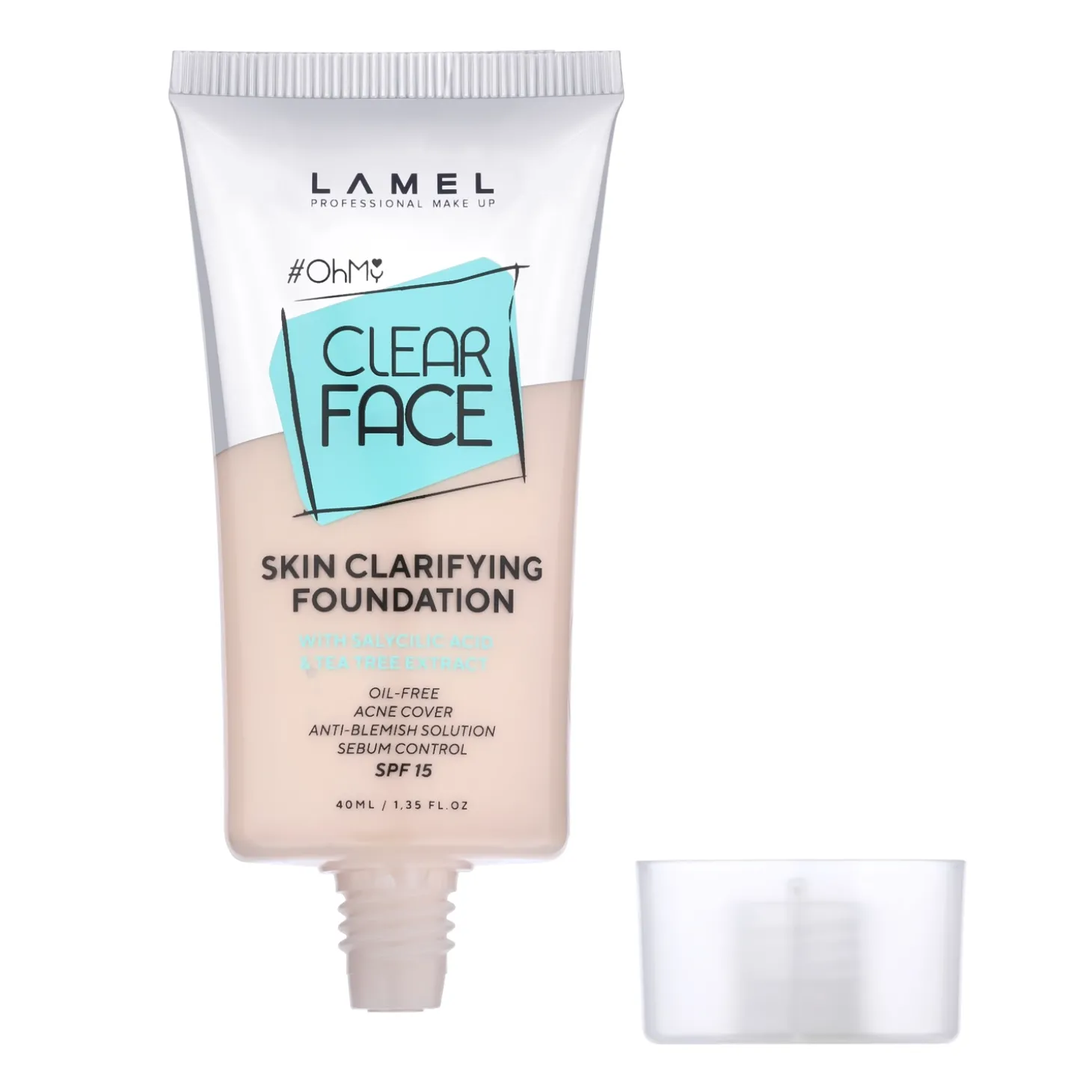 Lamel - OhMy Clear Face Foundation SPF15 - Podkład do Twarzy - 401 - 40ml